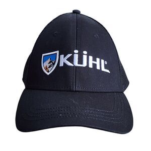 KÜHL Born in the Mountains Trucker Hat Black Mesh Snapback Shield Logo Cap Mens